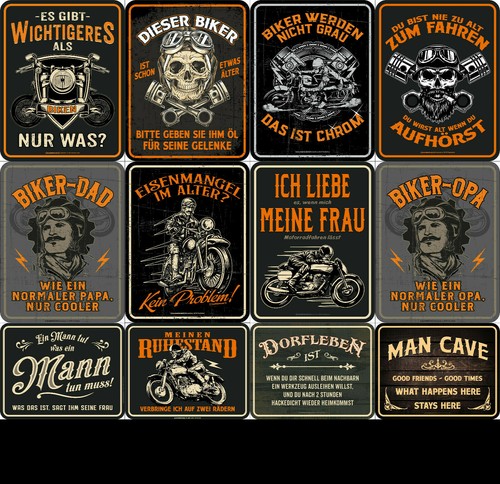 Witzige biker schilder für - biker-schilder,