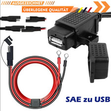 Motorrad-Ladegerät 12V SAE zu USB Adapter Stecker Kabel Wasserdicht Für Handy