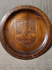 Holz Design Wandteller Meerjungfrau Vintage 26.5 cm Durchmesser (DDR) (K28)