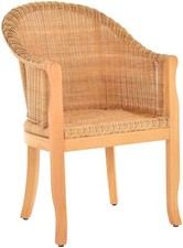 Rattan-Sessel mit Holzbeinen