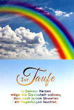 Grußkarte Taufe Regenbogen