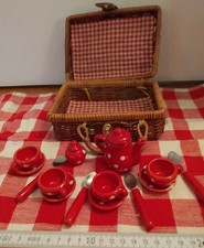 Picknickkorb Für Puppen, Porzellan Geschirr