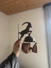 Alpen Deko Wandglocke Steinbock Kupfer Glocken Vintage Metallguss Hüttendeko