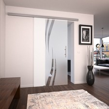 Schiebetür Ganzglasschiebetür Soft-Close Komplettset Glasschiebetür alle Größen