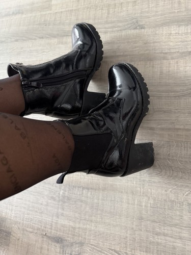 Veganer leder lackschue - leder, damen