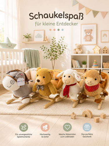 Schaukeltier plüsch mit - schaukeltier,