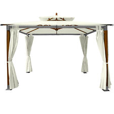 anndora Garten Pavillon Holz Gartenzelt natural Teehäuschen+ 4 Seitenwänden