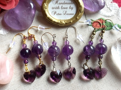 Herz ohrringe amethyst - herz-ohrringe,