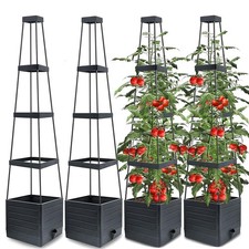 Blumentopf mit Rankhilfe