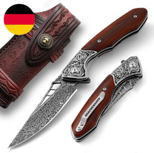 Taschenmesser Damast Holzgriff