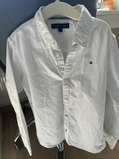 Tommy Hilfiger Kinder Langarm Hemd Weiß 128gr. In Top Zustand .