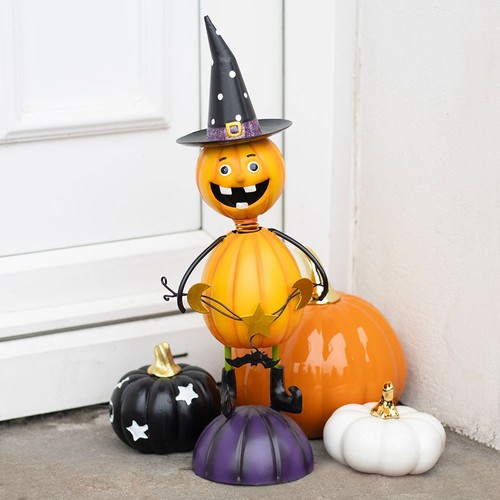 Orange kürbis figur mit - kürbis,
