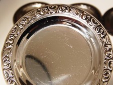 Sechs WMF Tischuntersetzer aus Edelstahl Cromargan Rund Vintage 6 Stück Baroque