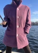 Coole leichte vintage Wolle Jacke CARINA Gr.XL lila gefüttert Schulterpolster?