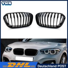 Einzelsteg Sport Nieren Schwarz Glänz Kühlergrill für BMW 1er F20 F21 15-16 LCI