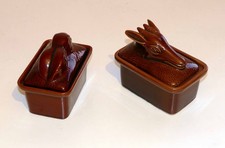 Porzellandosen  -   2 Stück  -  Hase und Rehmotiv