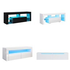 TV Fernsehtisch mit LED Fernsehschrank Schrank Sideboard Wohnzimmer Hochglanz