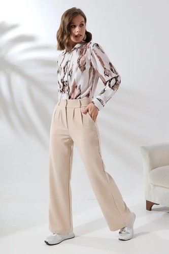 Wideleg stoffhose high - wideleg,