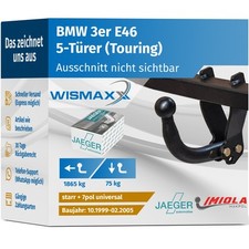 ANHÄNGERKUPPLUNG starr passt für BMW 3er Touring E46 99-05 +7polig E-Satz ABE