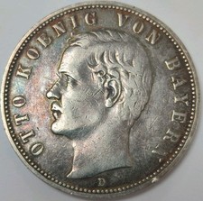 Bayern 5 Mark 1904 D Otto 1886 - 1913 sehr schön +