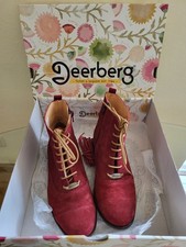 DEERBERG Leder Stiefeletten ROT Größe 37, fast wie NEU! 