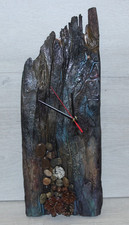Handgefertigte Holz Wanduhr Wand Uhr Bild 50cm x 20cm T: 3,5cm Wandbild
