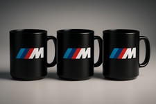 3x BMW M Logo Tasse Kaffebecher Kaffeetasse 300ml Schwarz 3Set ANGEBOT ABVERKAUF