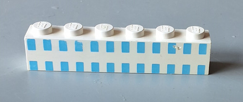 Lego stein 1x6 weiß aufdruck - lego,