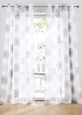 1er-Pack Gardine Ösen H/B: 245/144 cm Weiß Braun Vorhang Neu