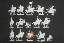 Zinnfiguren, Flachfiguren, Preußen 1740/80, Husaren, Grundiert!