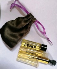 4 Vintage Parfum-Minis Damen – Fendi, Genny, Minelli, Fleurance – Stoffbeutel ?