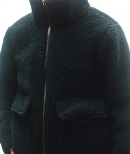Neu! Thinking Mu Sophie Sherpa-Jacke M L Grafito (dunkelblau) recycelt Baumwolle