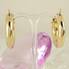 Ohrringe Gold Creolen 585 Gelbgold 14K poliert ohne Besatz Durchmesser 24,4 mm