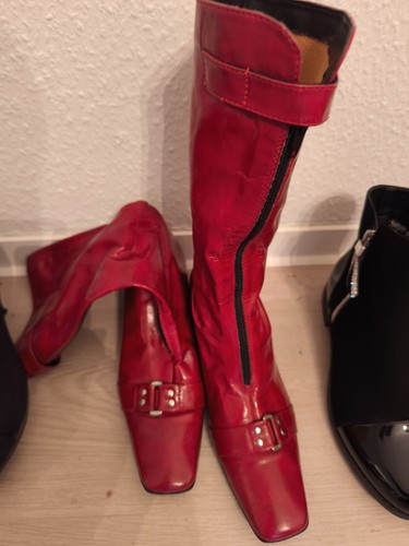 Lack leder wadenhohe stiefel - leder,