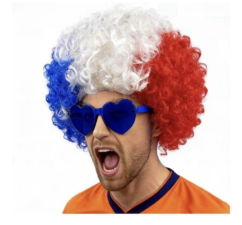 Afro perücke mit herzbrille - afro,