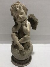 Steinfigur Putte Engel Engel Betonoptisch grau patiniert  Figuren