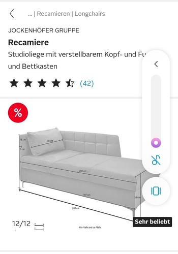 Sofabett recame 900x200 blau - sofabett,