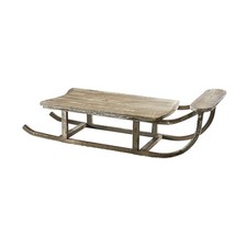 Dekoschlitten Weihnachten Weihnachtsdeko Holzschlitten SNOW Schlitten Holz grau