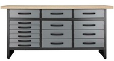 Werkstatt Werkbank 170 cm 15 Schubladen Profiqualität Werktisch Montagewerkbank