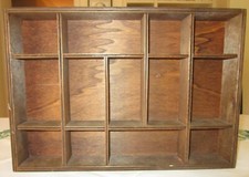 Vintage Setzkasten Holz 13 Fächer Dekoration Sammelvitrine Aufbewahrung Regal