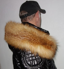 Fuchs Pelz Kapuze Kragen XXL Echt Fell Besatz Jacke Parka Mantel Rotfuchs  69 cm