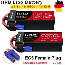 2Stück 4S 14,8V 9500mAh EC5 Lipo Batterie für RC Arrma 8S Kraton Auto LKW Akku