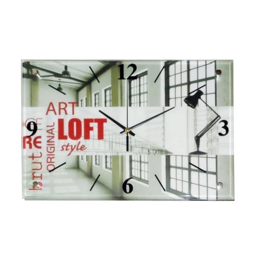 Wanduhr aus glas - loft, motiv