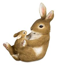 Formano Ostern Dekofigur Hasenvater mit Kind 22 cm naturbraun Kunststein 780317