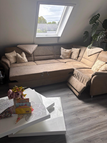 Beiges ecksofa form mit - ecksofa, l-form