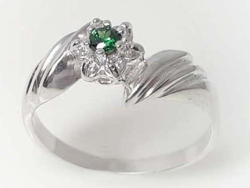 Ring silber 925er grün weiß - silber,