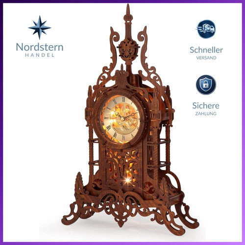 Holzpuzzle turmuhr led - 3d,