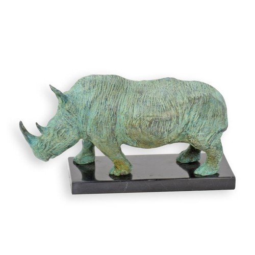Bronzefigur nashorn grüne - bronzefigur, nashorn,