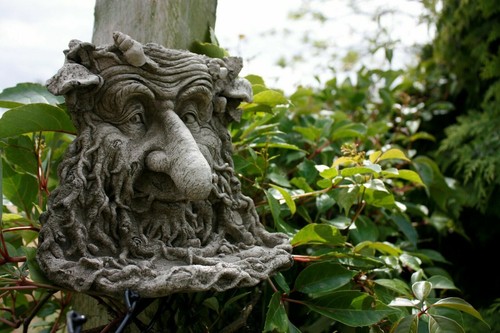 Gartendeko steinfigur greenman - gartendeko,