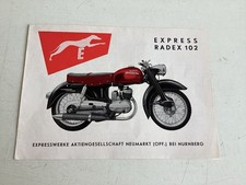 Express Prospektdoppelseite Modell Radex 102 original Din A5 schön selten !